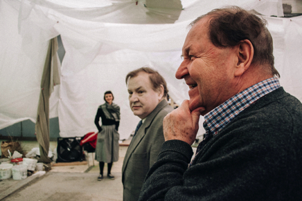 Roy with Holger on the set