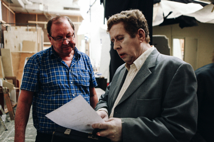 Nils Westblom discussing the script with Roy